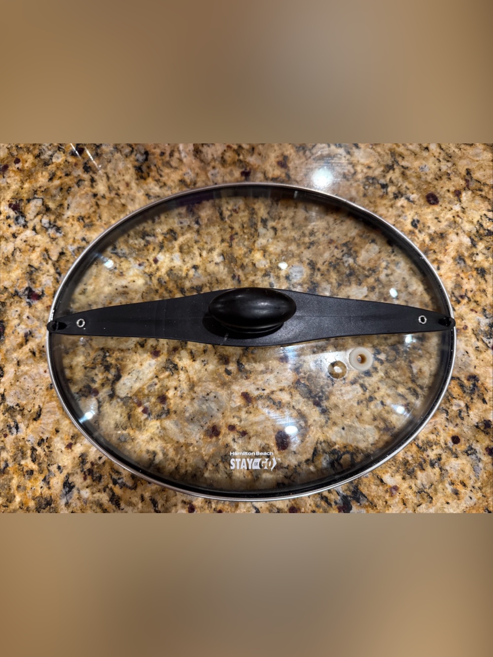 Hamilton Beach 6qt slow cooker “stay or go”black replacement glass lid only
